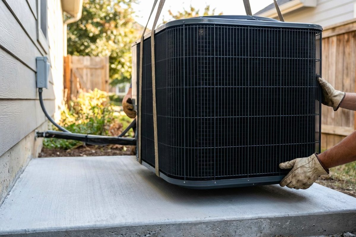 AC Installation technician at work