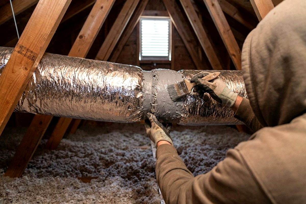 Ductwork Repair technician at work